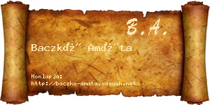 Baczkó Amáta névjegykártya